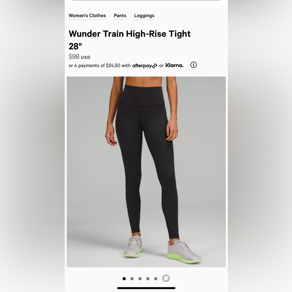 Lululemon Wunder Train HR Tight 28” size 4 NWT